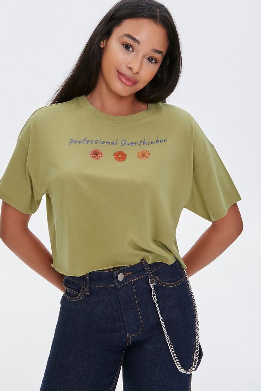 Overthinker Graphic Cropped Tee