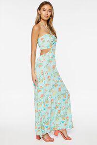 LIGHT BLUE/MULTI Floral Print Halter Maxi Dress, image 2