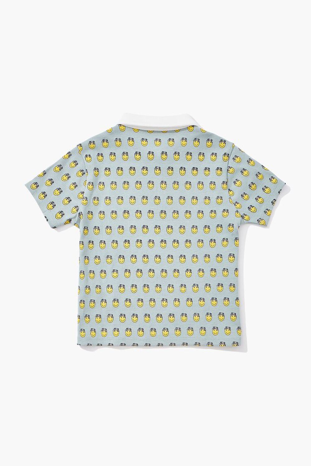 BLUE/MULTI Girls Happy Face Polo Shirt (Kids), image 2