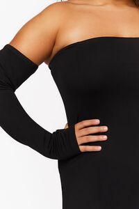 BLACK Plus Size Tube Mini Dress & Glove Set, image 5