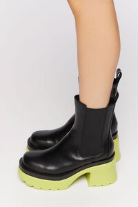 BLACK/LIME Lug-Sole Chelsea Boots, image 2