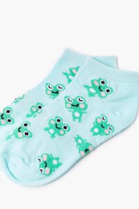 BLUE/MULTI Kids Frog Print Ankle Socks (Girls + Boys), image 2