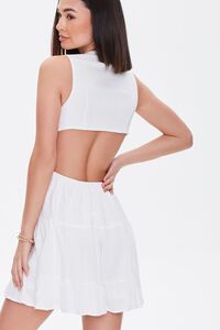 WHITE Cutout O-Ring Mini Dress, image 3