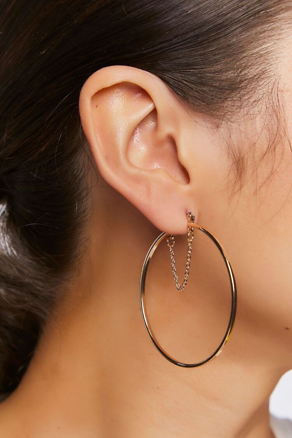 Curb Chain Hoop Earrings, image 1