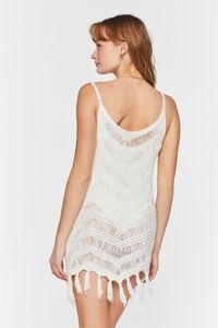 IVORY Tassel-Trim Crochet Mini Dress, image 3