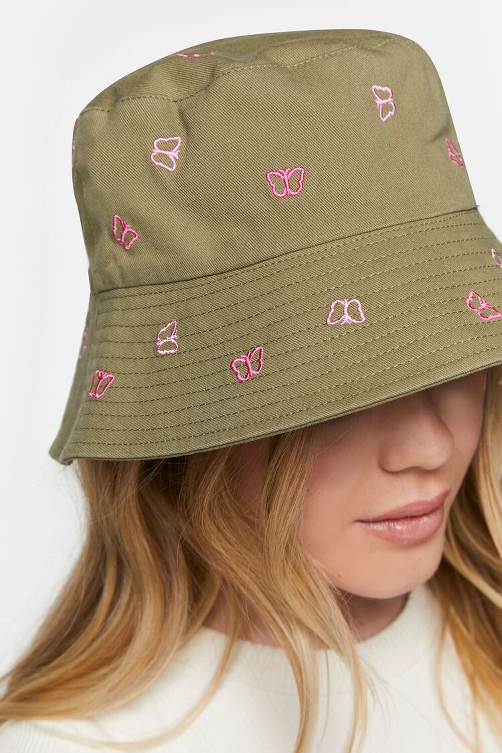 Butterfly Embroidered Bucket Hat, image 2