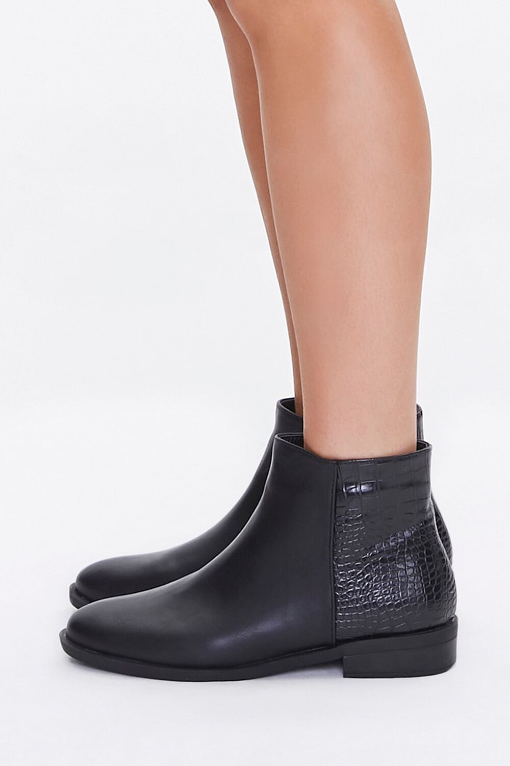 Faux Croc Leather Booties