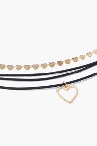 GOLD/BLACK Heart Choker Necklace Set, image 2