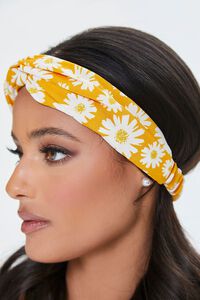 YELLOW/MULTI Floral Print Twisted Headwrap, image 2