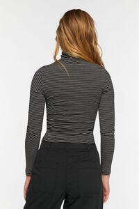 BLACK/WHITE Striped Turtleneck Long-Sleeve Top, image 3
