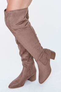 TAUPE Faux Suede Over-the-Knee Boots, image 1