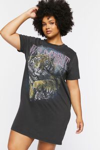 BLACK/MULTI Plus Size Wild Spirit Graphic T-Shirt Dress, image 2
