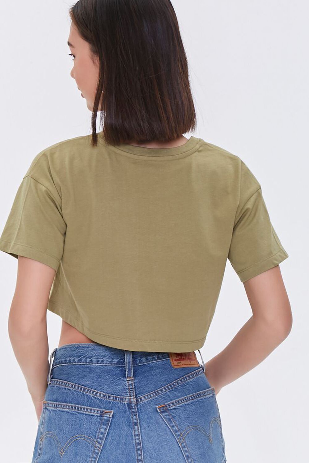 LIGHT OLIVE Cropped Crew Tee, image 3