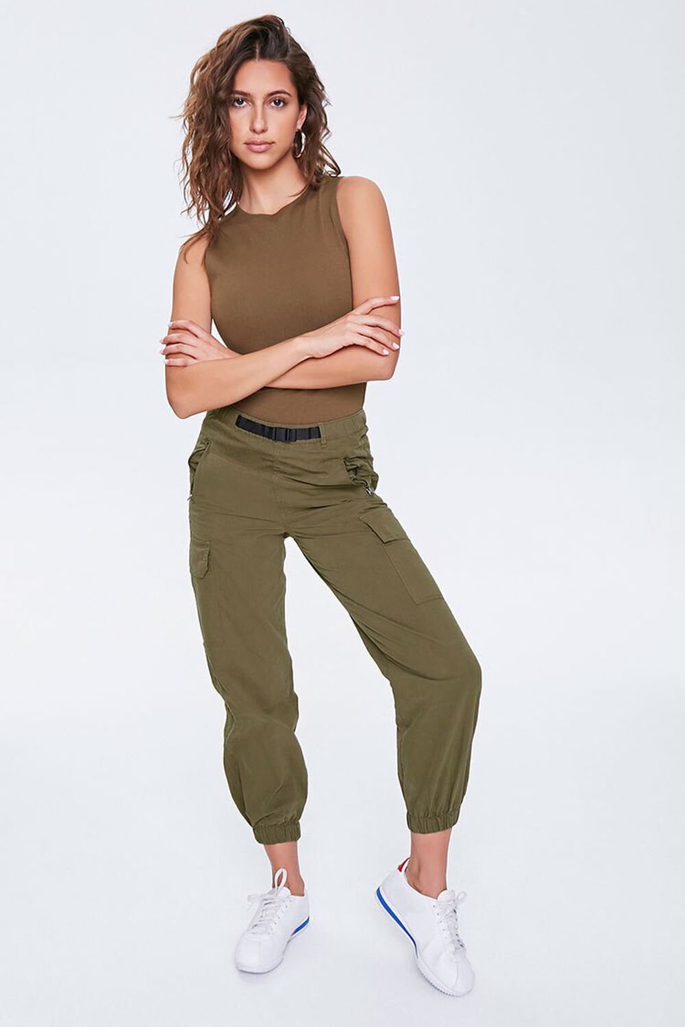 OLIVE Buckled Cargo Ankle Joggers, image 1