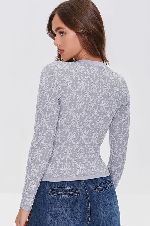 HEATHER GREY Embroidered Floral Seamless Top, image 3