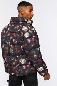 BLACK/MULTI Floral Print Puffer Jacket, image 4
