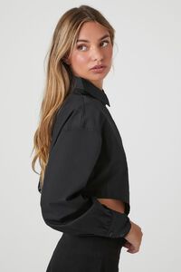 BLACK Cropped Curved-Hem Shirt, image 2