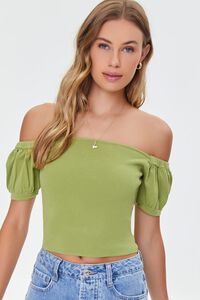 AVOCADO Off-the-Shoulder Sweater-Knit Top, image 1