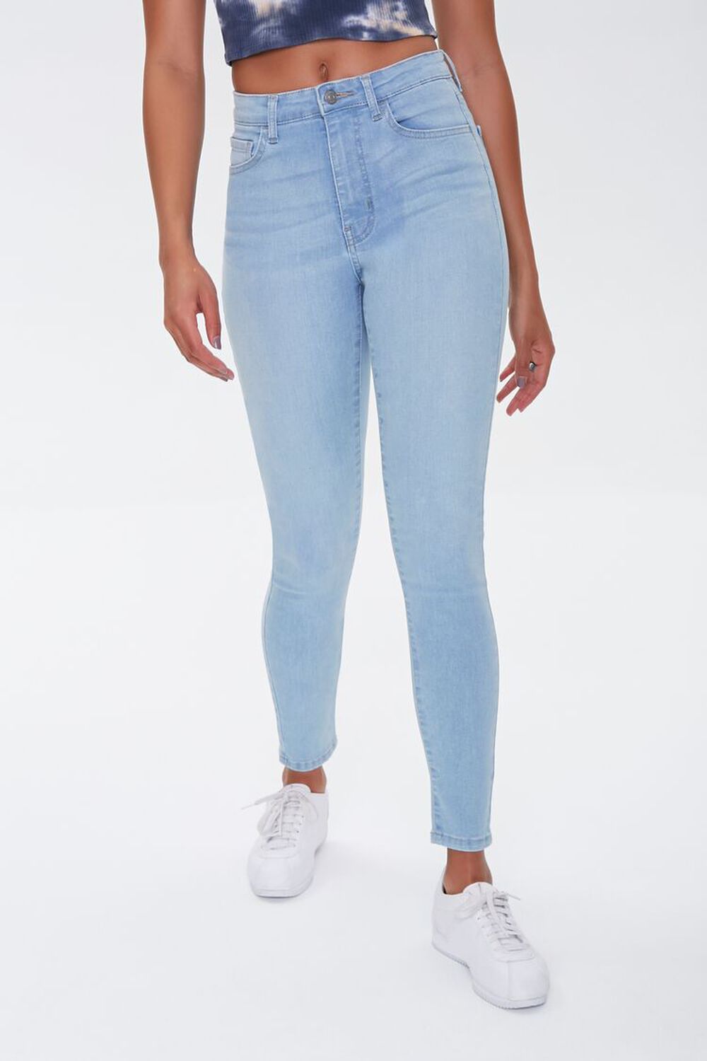 LIGHT DENIM Mid-Rise Skinny Jeans, image 1