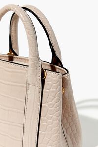 Faux Patent Croc Leather Handbag, image 4