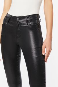 BLACK Faux Leather High-Rise Pants, image 5