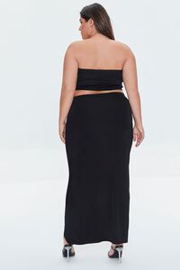 BLACK Plus Size Tube Top & Maxi Skirt Set, image 3