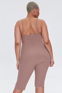 TAUPE Plus Size Ribbed Cami Romper, image 3