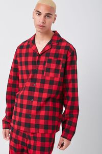 RED/BLACK Buffalo Plaid Pajama Shirt, image 1