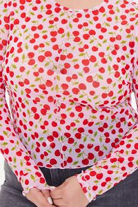 PINK/RED Plus Size Cherry Print Top, image 5