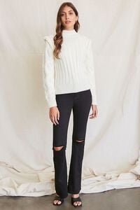 CREAM Mock Neck Cable Knit Sweater, image 4