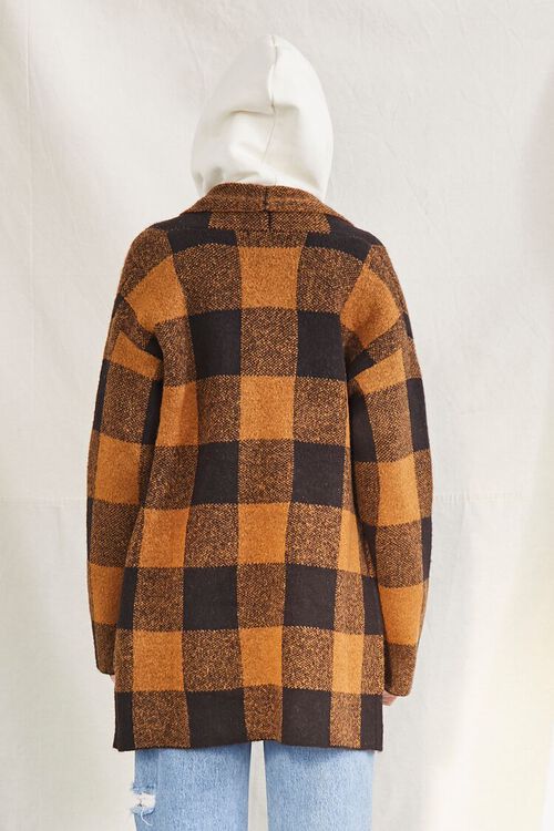 BROWN/BLACK Buffalo Plaid Cardigan Sweater, image 3