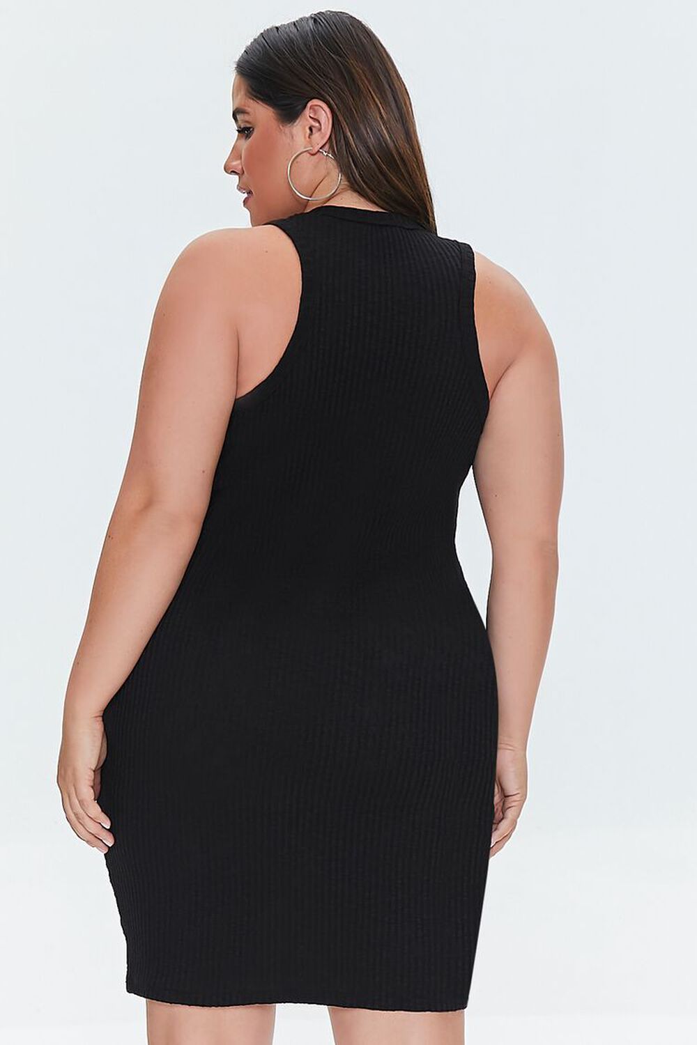 BLACK Plus Size Heathered Tank Dress, image 3