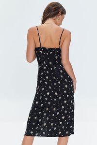 BLACK/MULTI Floral Print Midi Dress, image 3