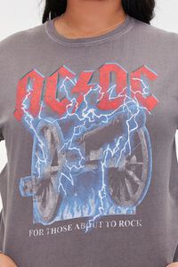 GREY/MULTI Plus Size ACDC Graphic Raw-Cut Tee, image 5