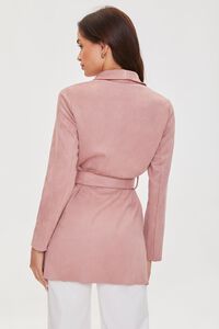 BLUSH Belted Faux Suede Wrap Jacket, image 3