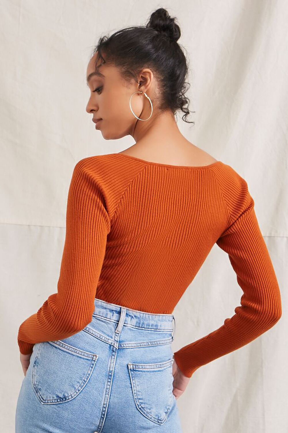 RUST Twisted Sweater-Knit Crop Top, image 3