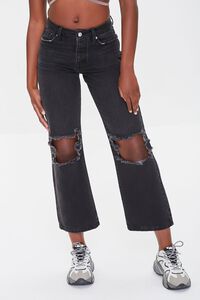 WASHED BLACK Premium Distressed 90s Fit Jeans, image 2