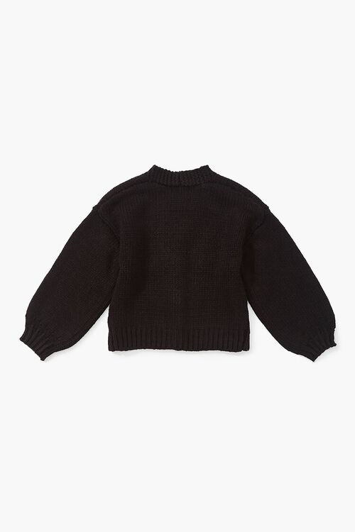 BLACK/MULTI Girls Mushroom Cardigan Sweater (Kids), image 2