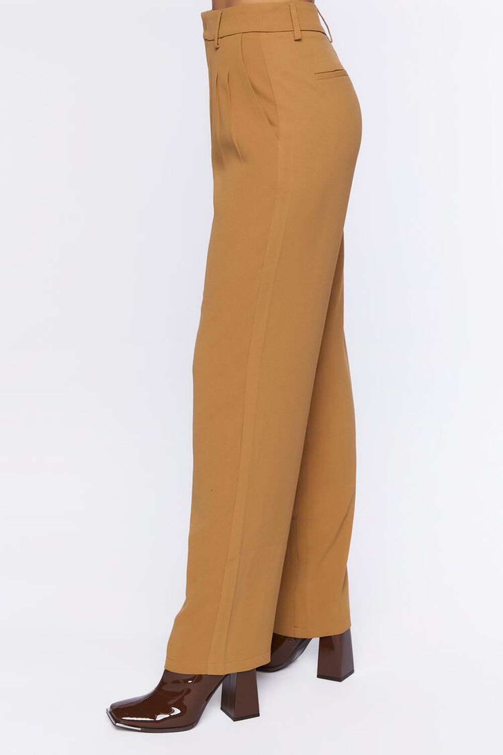 TAUPE Mid-Rise Straight-Leg Trousers, image 3
