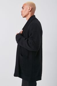 BLACK Longline Open-Front Cardigan Sweater, image 2