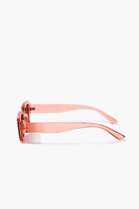 BLUSH/BROWN Semi-Translucent Rectangle Sunglasses, image 3