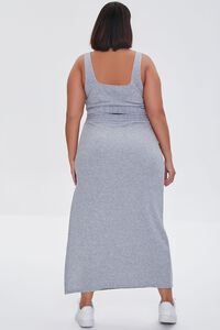 HEATHER GREY Plus Size Crop Top & Maxi Skirt Set, image 3