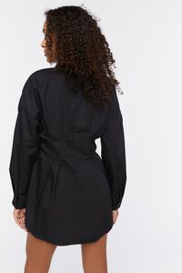 BLACK Poplin Mini Shirt Dress, image 3