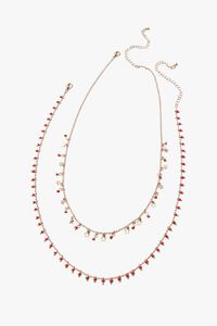 GOLD/RED Beaded Necklace Set, image 2