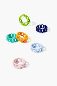 BLUE/MULTI Curb Chain Ring Set, image 1