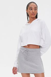 HEATHER GREY French Terry Mini Skirt, image 1