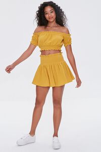 GOLD Smocked Mini Skirt, image 5