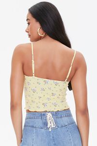 LIGHT YELLOW/WHITE Floral Print Cropped Cami, image 3