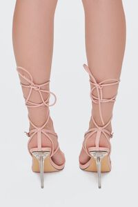 TAN Lace-Up Lucite Stiletto Heels, image 3