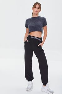 BLACK Active Oil Wash Cropped Tee, image 4